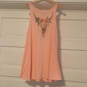 Wildfox Festival Pink Cow Skull Tunic Dress